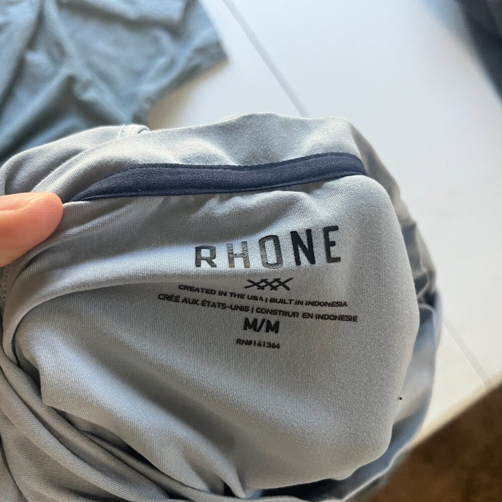 Rhone Men's solid light blue performance hooded s… - image 5